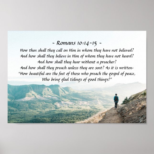 Romans 10:14-15 How then shall they call on Him Poster (Front)