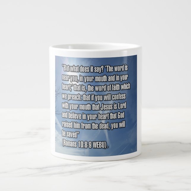 Romans 10:8-9 WEBU Mug (Front)
