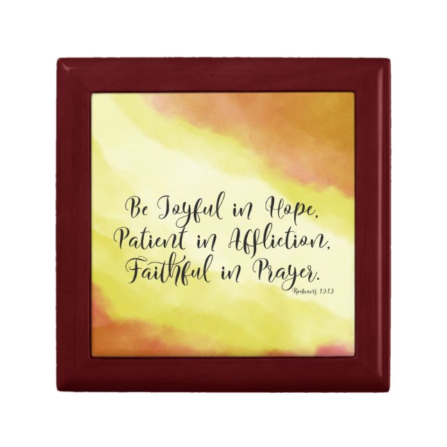 Romans 12:12 Be Joyful in Hope Christian Bible Gift Box (Front)