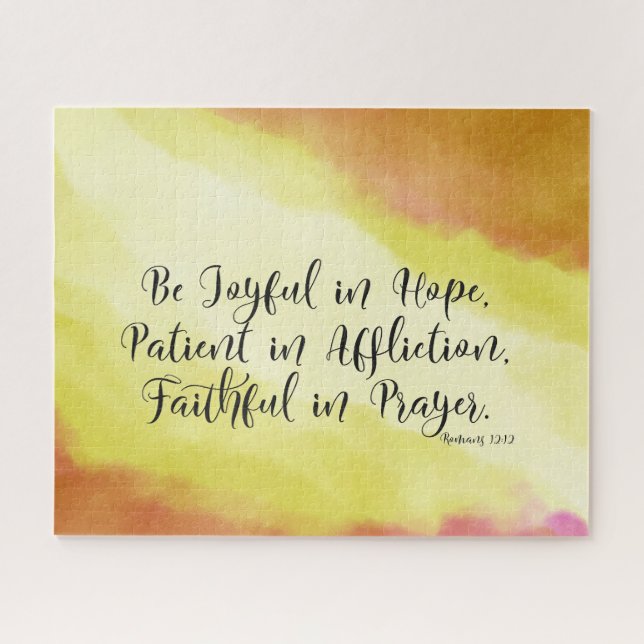 Romans 12:12 Be Joyful in Hope Christian Bible Jigsaw Puzzle (Horizontal)
