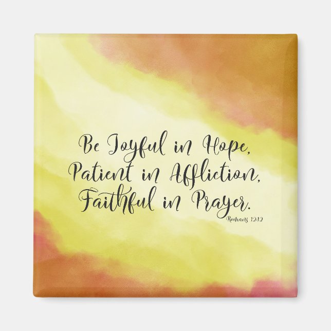 Romans 12:12 Be Joyful in Hope Christian Bible Magnet (Front)