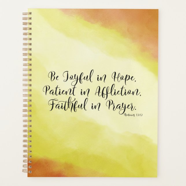 Romans 12:12 Be Joyful in Hope Christian Bible Planner (Front)