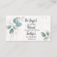 Romans 12:12 Be Joyful in Hope, Faithful in Prayer