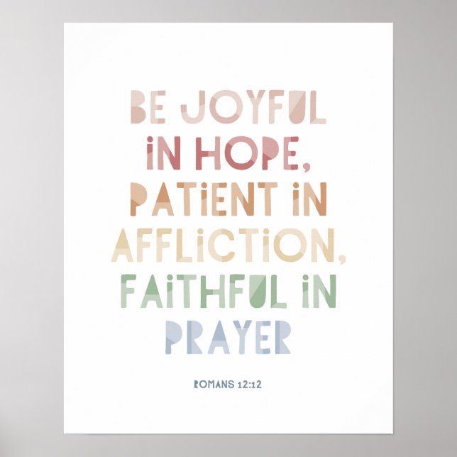 Romans 12:12 Be Joyful in Hope Poster Print (Front)