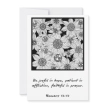 Romans 12:12 Bible Verse Floral Card | Christian