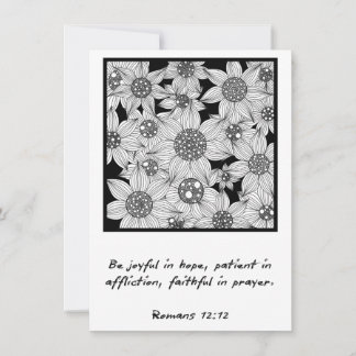 Romans 12:12 Bible Verse Floral Card | Christian