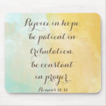 Romans 12:12 Bible Verse Quote Watercolor Mouse Pad at Zazzle