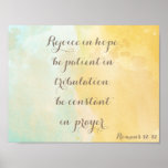 Romans 12:12 Bible Verse Quote Watercolor Poster at Zazzle