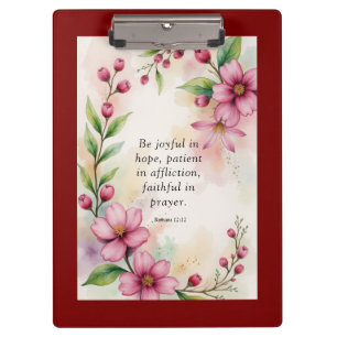 Romans 12:12 Custom Bible Verse Clipboard