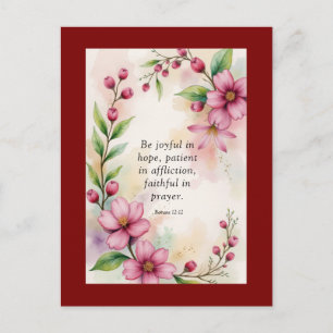 Romans 12:12 Custom Bible Verse Postcard