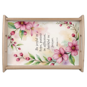 Romans 12:12 Custom Bible Verse Serving Tray