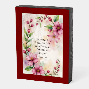 Romans 12:12 Custom Bible Verse Wooden Box Sign