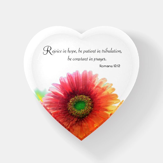 Romans 12:12 Daisy Paperweight (Front)