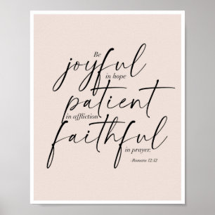 Romans 12:12 Peach Background Poster