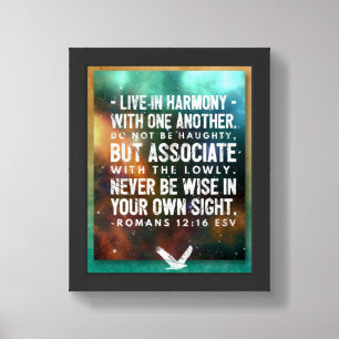 Romans 12:16 Christian Bible Verse Image Framed Art