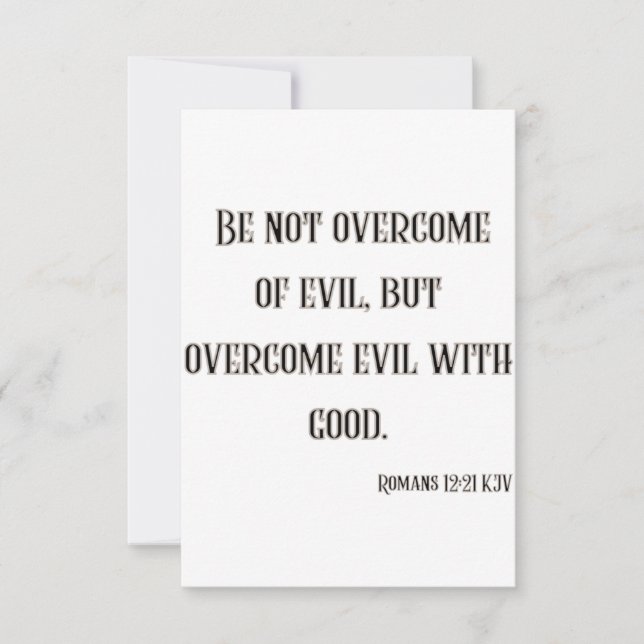 Romans 12:21 KJV Bible Verse Flat Greeting Card (Front)
