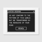 Romans 12:2 Black and White Computer Alert Window (Front)
