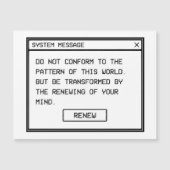 Romans 12:2 Black and White Computer Alert Window (Front)