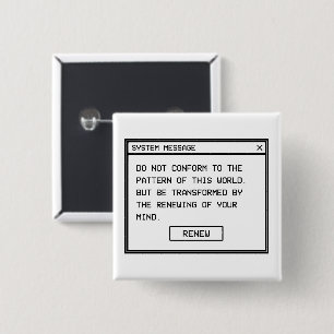 Romans 12:2 Black and White Computer Alert Window Button