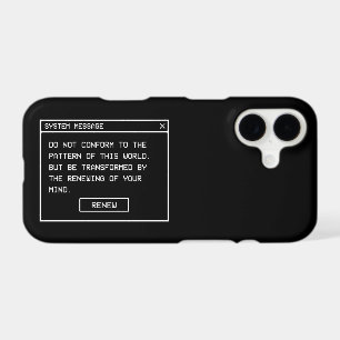 Romans 12:2 Black and White Computer Alert Window iPhone 17 Case