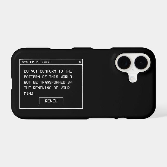 Romans 12:2 Black and White Computer Alert Window Case-Mate iPhone Case (Back (Horizontal))