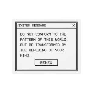 Romans 12:2 Black and White Computer Alert Window Metal Print