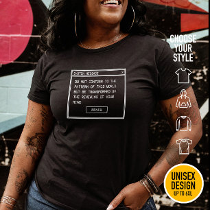 Romans 12:2 Black and White Computer Alert Window Plus Size T-Shirt