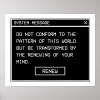 Romans 12:2 Black and White Computer Alert Window