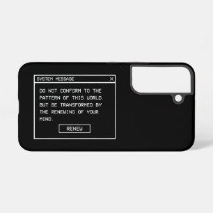 Romans 12:2 Black and White Computer Alert Window Samsung Galaxy S22 Case