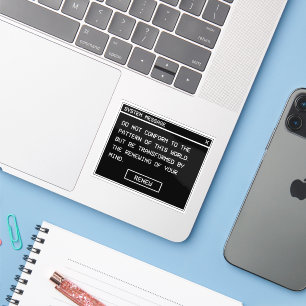 Romans 12:2 Black and White Computer Alert Window Sticker