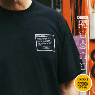 Romans 12:2 Black and White Computer Alert Window T-Shirt