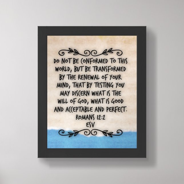 Romans 12:2 Christian Bible Verse Image Framed Art (Framed Front)