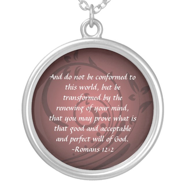 Romans 12:2 Christian Bible Verse Pendant (Front)