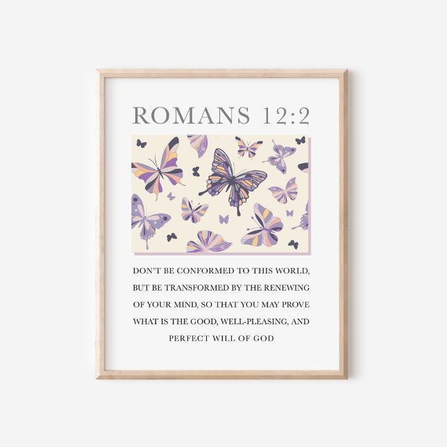 Romans 12:2 Christian Religious Butterfly Art Poster (Creator Uploaded)