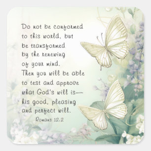 Romans 12:2 Do not Conform to this World Bible  Square Sticker
