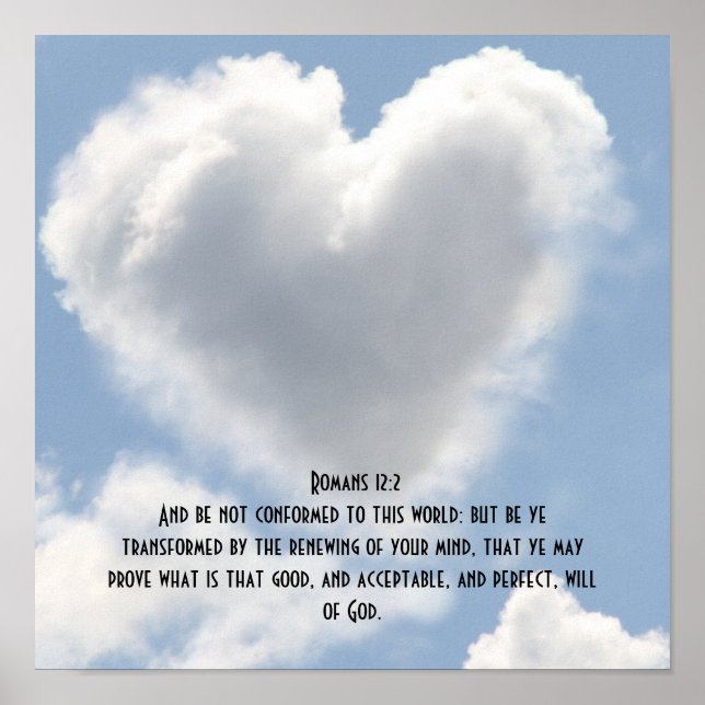 Romans 12:2 Inspirational-Bible-Verse Blessing Poster (Front)