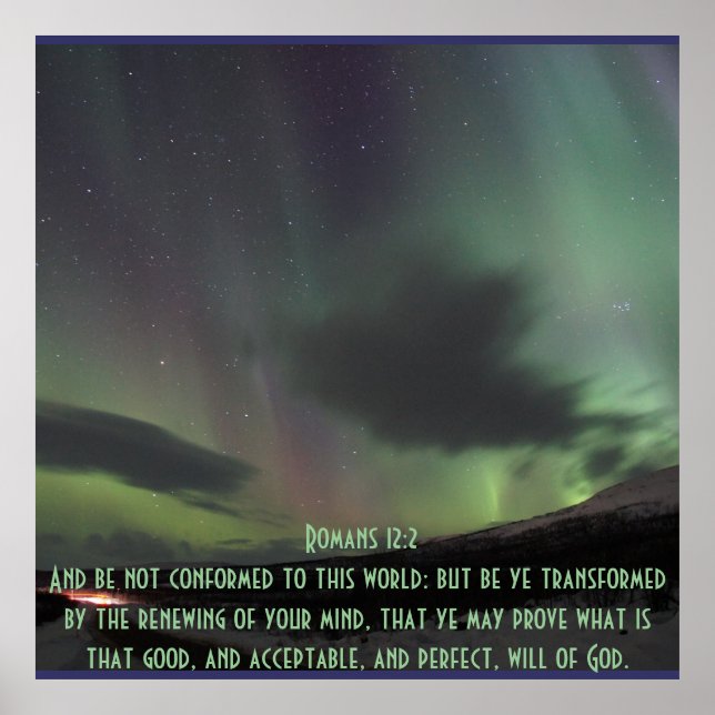 Romans 12:2 Inspirational-Bible-Verse Blessing Poster (Front)