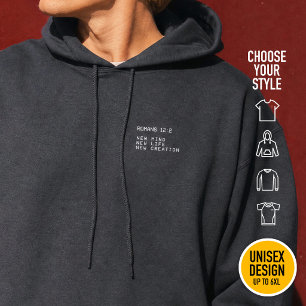 Romans 12:2 New life Christian minimalist text Hoodie