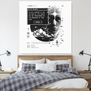 Romans 12:2 Renew Your Mind System Message Alert Canvas Print