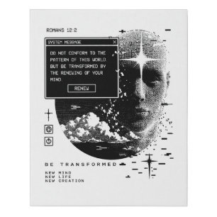 Romans 12:2 Renew Your Mind System Message Alert Faux Canvas Print