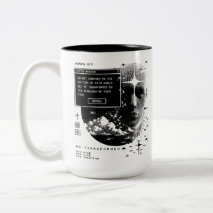 Romans 12:2 Renew Your Mind System Message Alert Two-Tone Coffee Mug