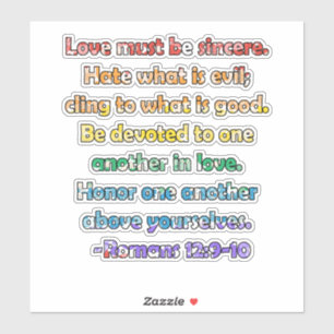 Romans 12:9-10 Bible Verse Sticker