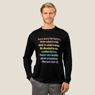Romans 12:9-10 Bible Verse Tri-Blend Shirt