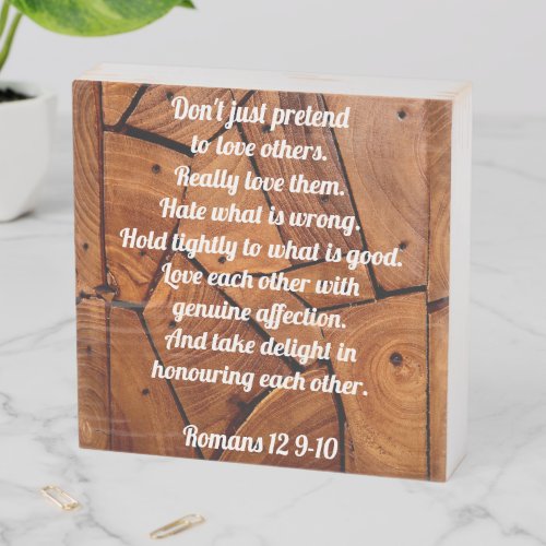 Romans 12 9_10 birch wood box sign