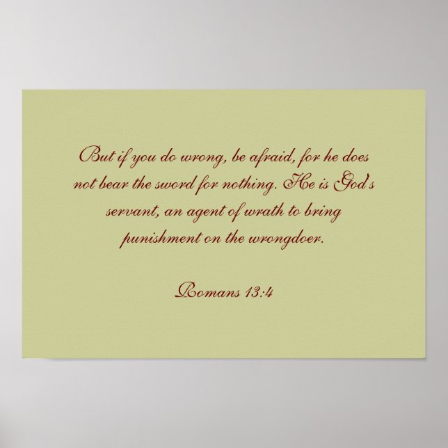 Romans 13:4 poster (Front)