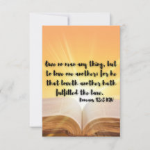 Romans 13:8 KJV Bible Verse Pic Flat Greeting Card