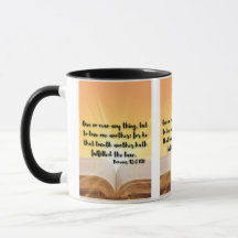 Romans 13:8 KJV Bible Verse Pic Two-Tone Mug