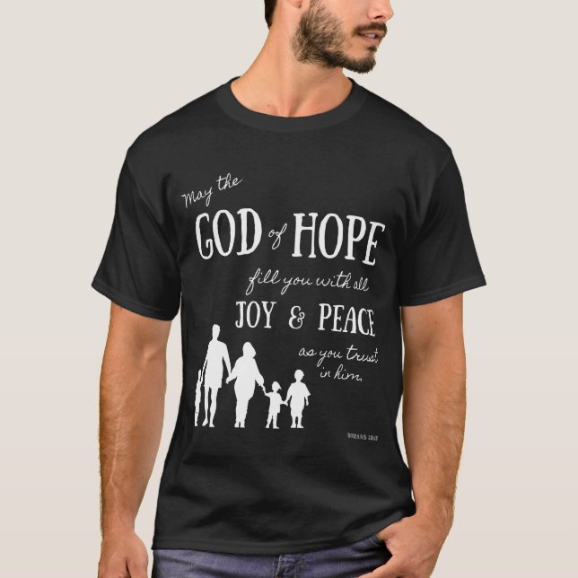 Romans 15:13 Bible Verse for Christian Men T-Shirt (Front)