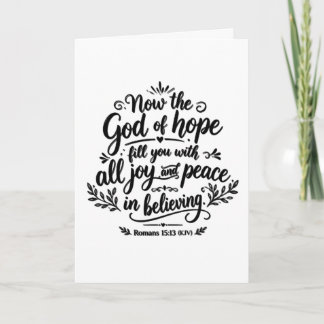 Romans 15:13 Bible Verse Hand Lettering Christian Thank You Card