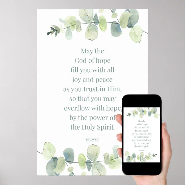 Romans 15:13, Bible Verse Print, God Of Hope Poster | Zazzle